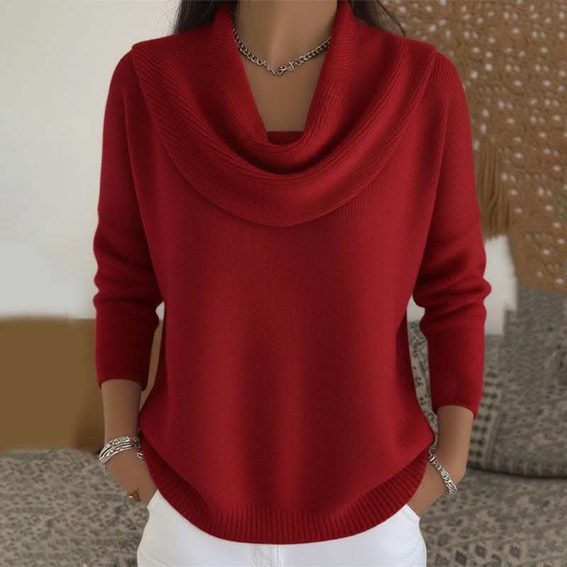 Vivienne | Ribbed Knit Sweater with Cowl Neck for Women