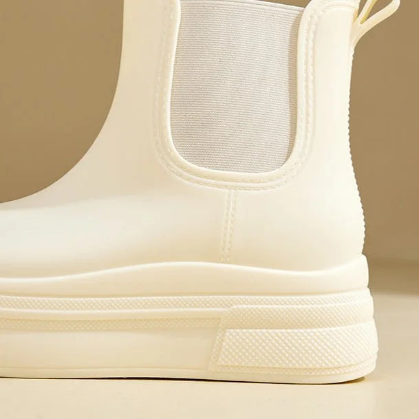 Waterproof boots women's chelsea platform rain ankle