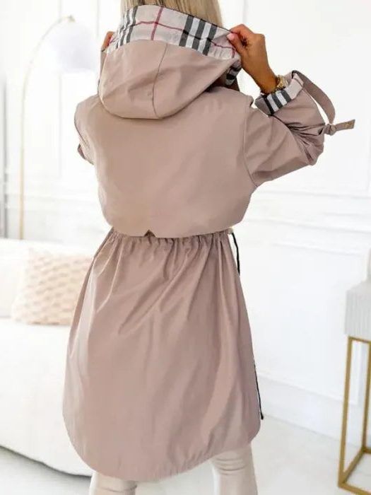 Waverly | Long Raincoat with Hood and Zip Closure for Women