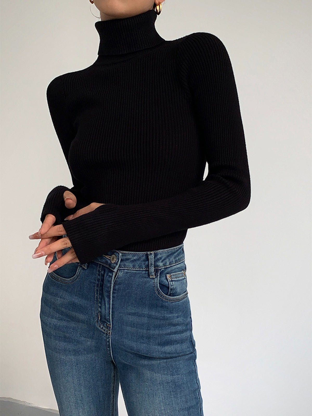 Wendeline | Ribbed Knit Turtleneck Sweater for Women