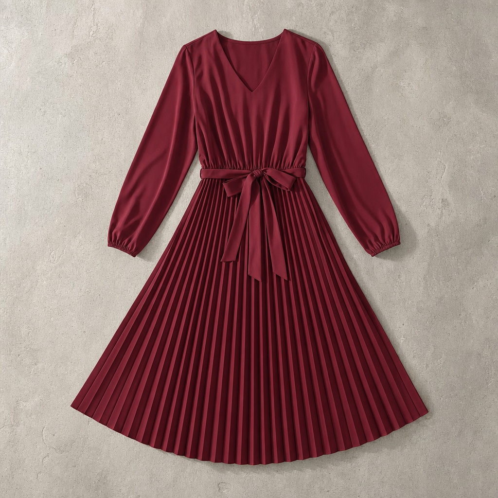 The Treviso Pleated Midi Dress
