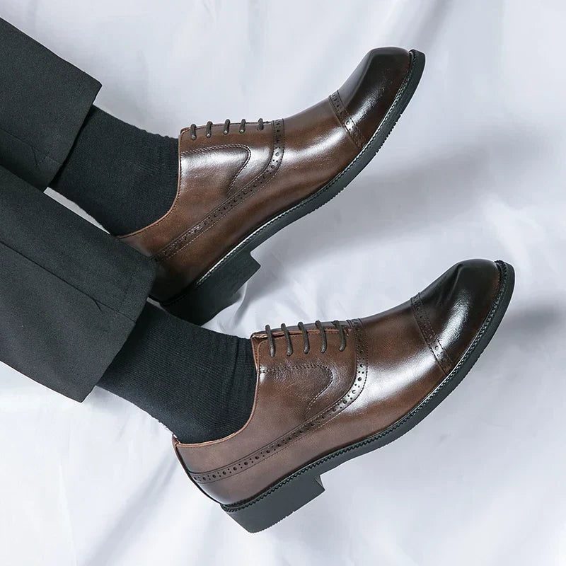 Wingtip Lace-Up Derby Shoes for Men