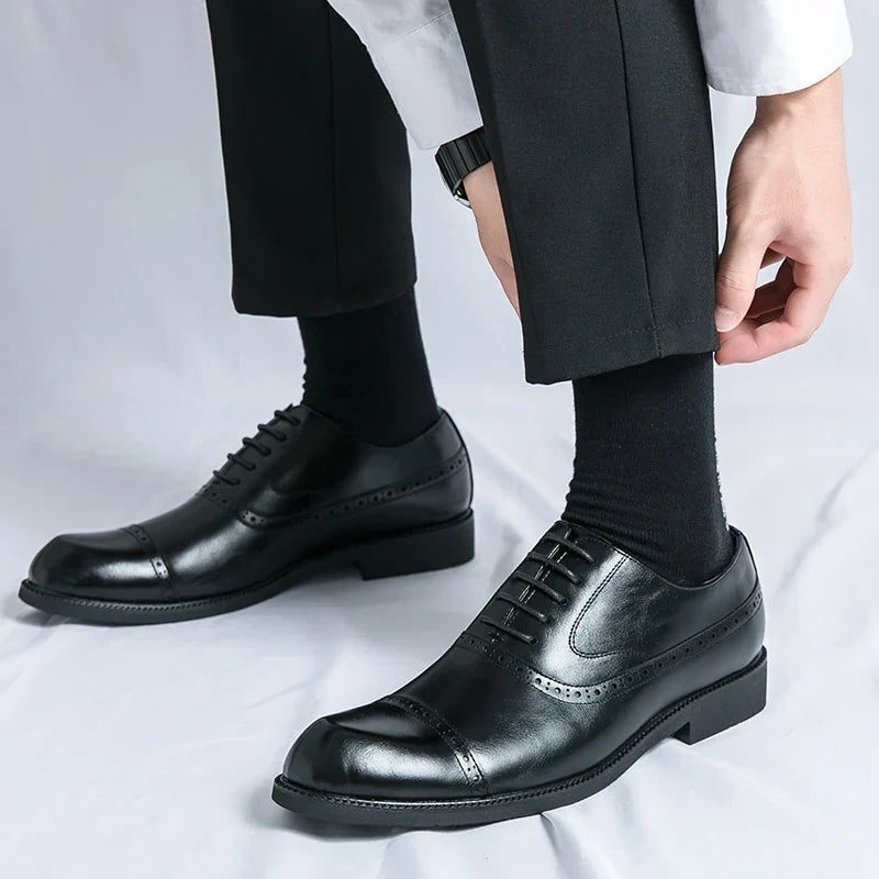 Wingtip Lace-Up Derby Shoes for Men