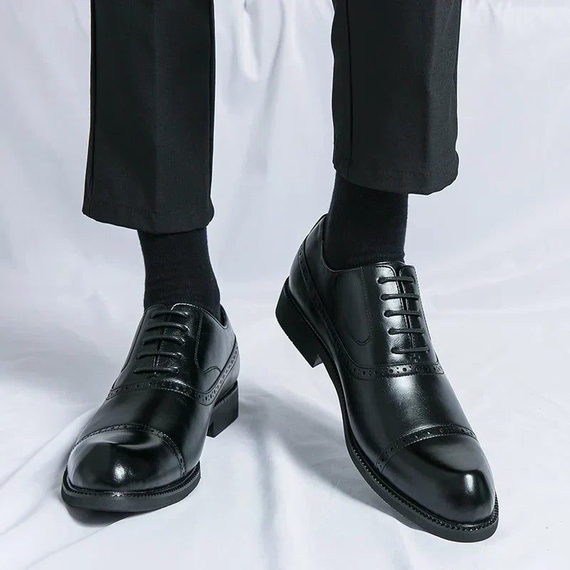 Wingtip Lace-Up Derby Shoes for Men