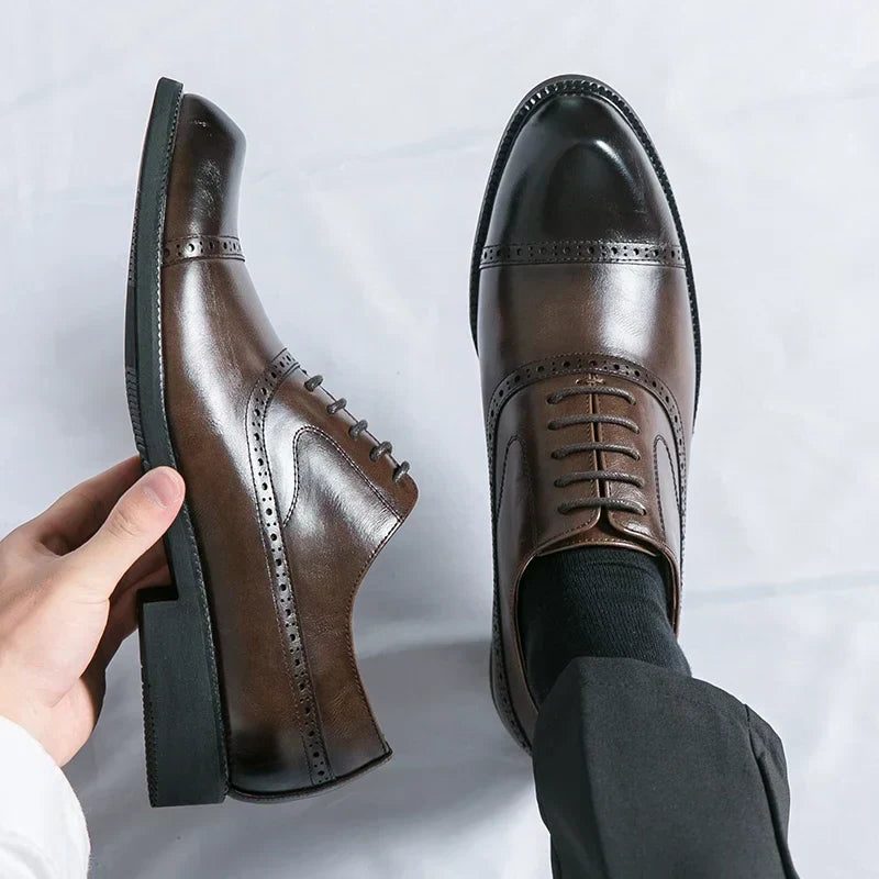Wingtip Lace-Up Derby Shoes for Men