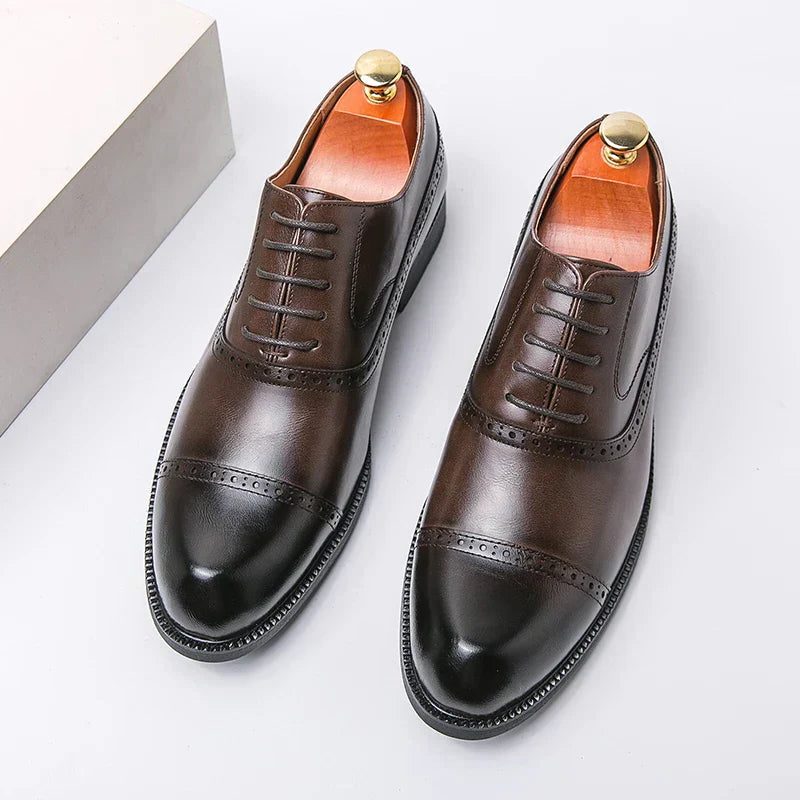 Wingtip Lace-Up Derby Shoes for Men
