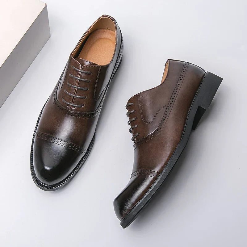 Wingtip Lace-Up Derby Shoes for Men