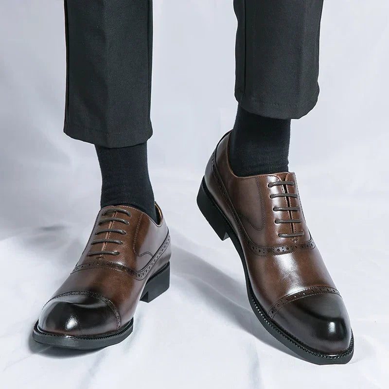 Wingtip Lace-Up Derby Shoes for Men