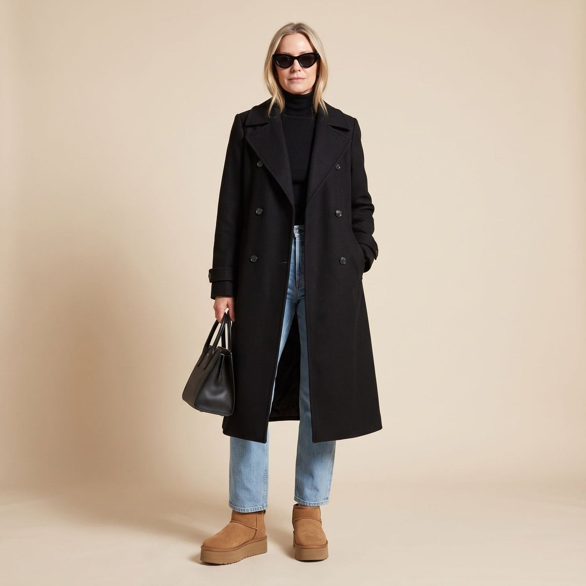 Luna | Women's Classic Double-Breasted Long Belted Trench Coat
