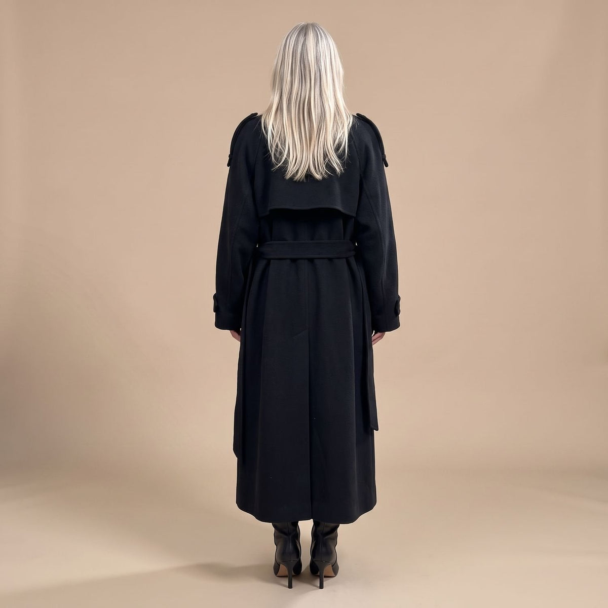 Luna | Women's Classic Double-Breasted Long Belted Trench Coat