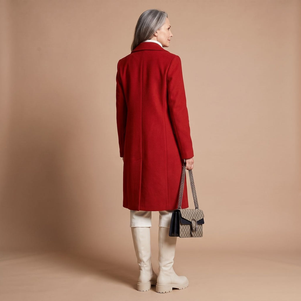 Sophia | Women's Double-Breasted Tailored Wool-Blend Midi Coat