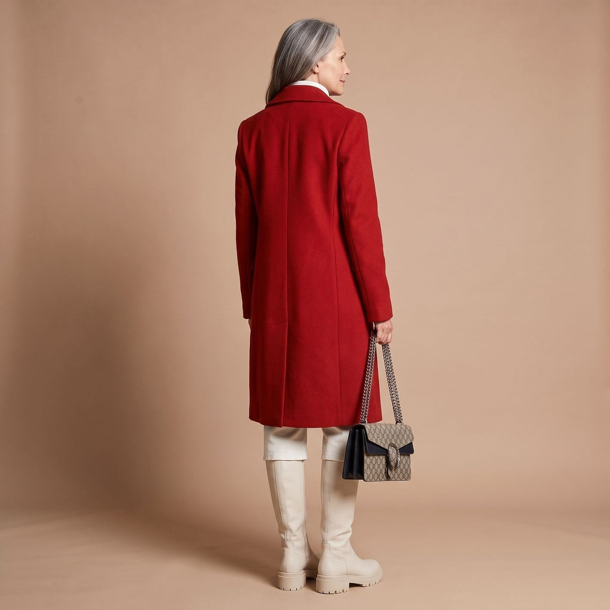 Sophia | Women's Double-Breasted Tailored Wool-Blend Midi Coat