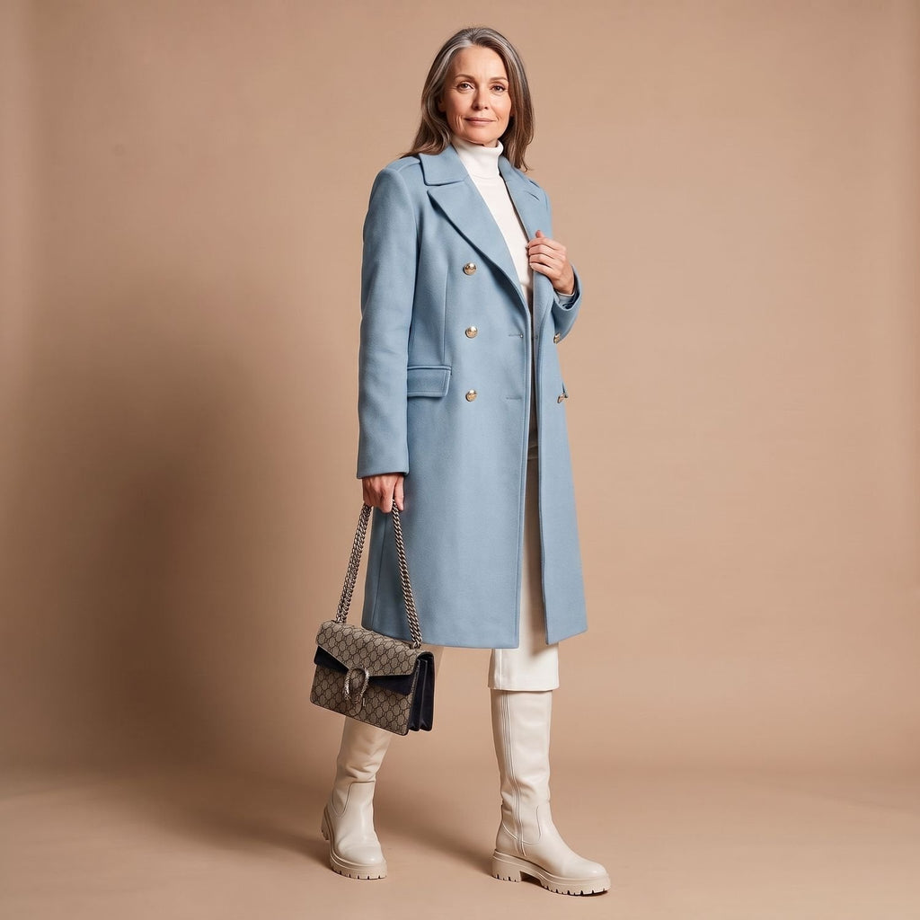 Sophia | Women's Double-Breasted Tailored Wool-Blend Midi Coat