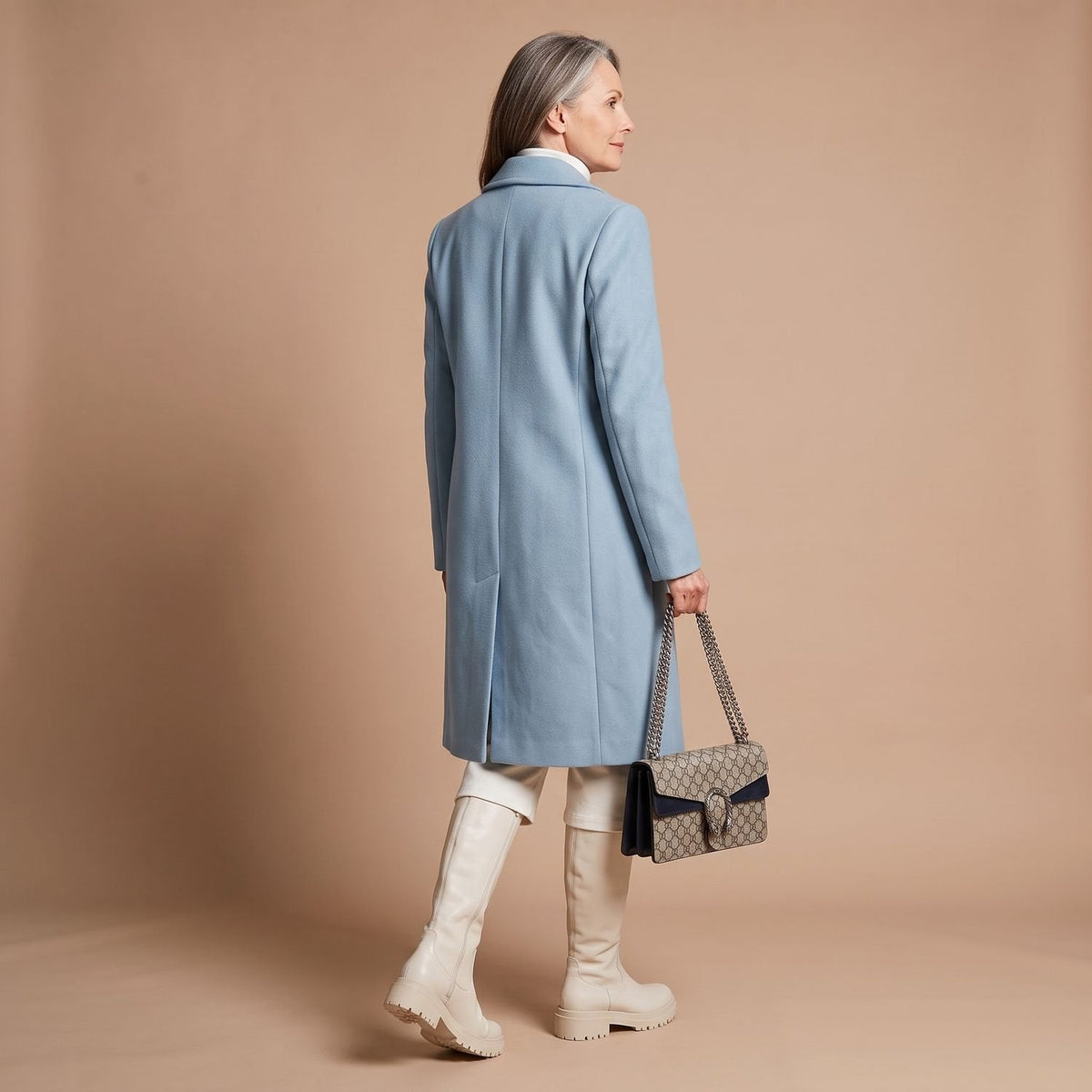 Sophia | Women's Double-Breasted Tailored Wool-Blend Midi Coat