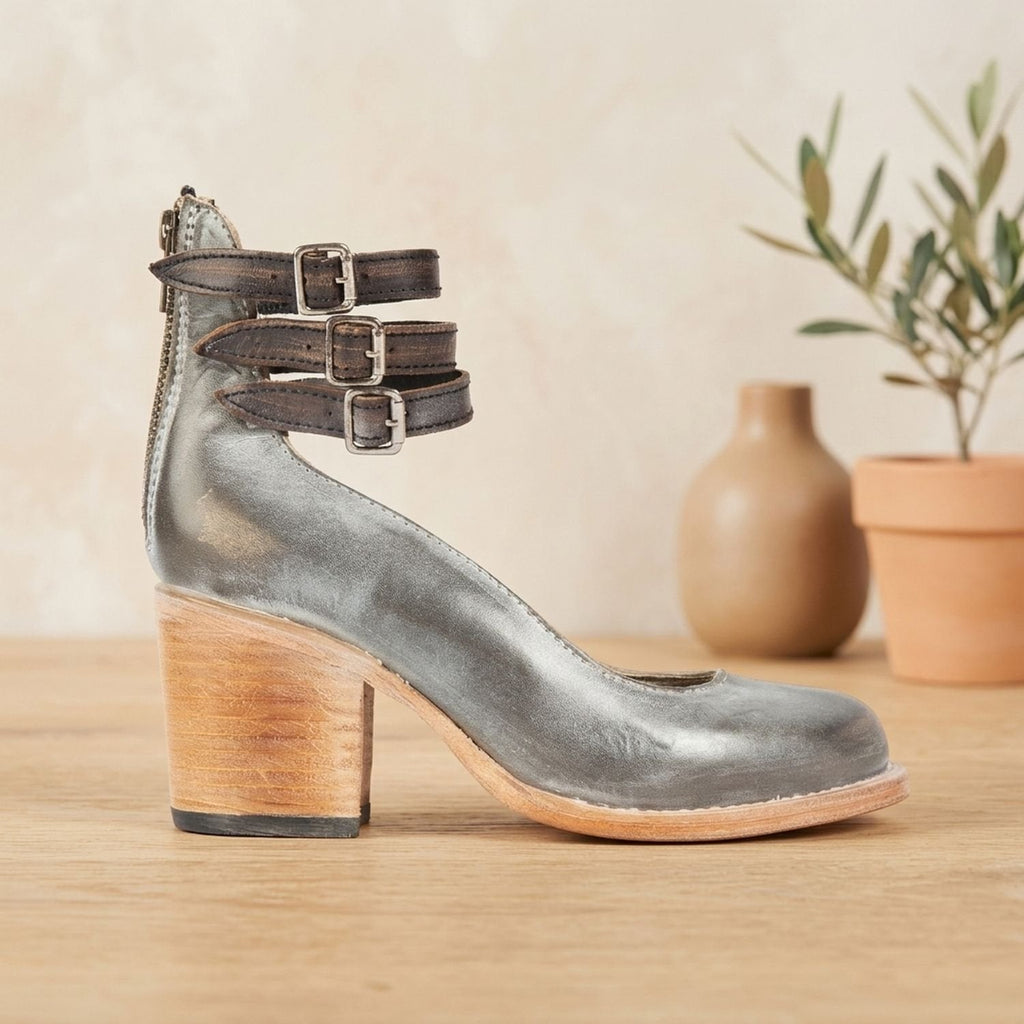 Luna | Women's Elegant Double-Buckle Block-Heel Ankle Boots
