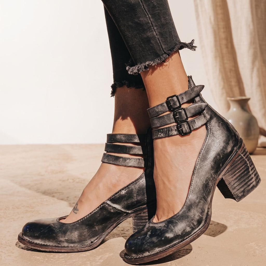 Luna | Women's Elegant Double-Buckle Block-Heel Ankle Boots