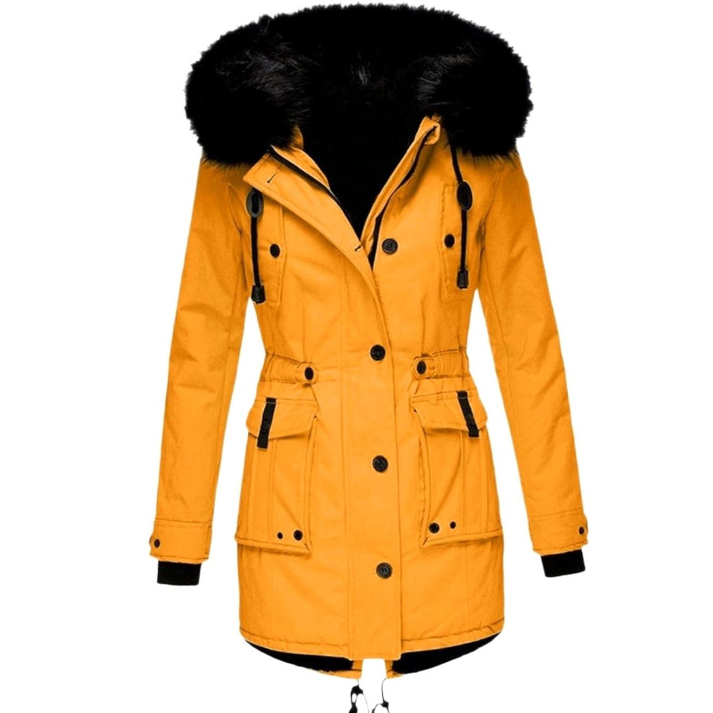 Women's Faux Fur Hooded Fitted Parka Winter Coat