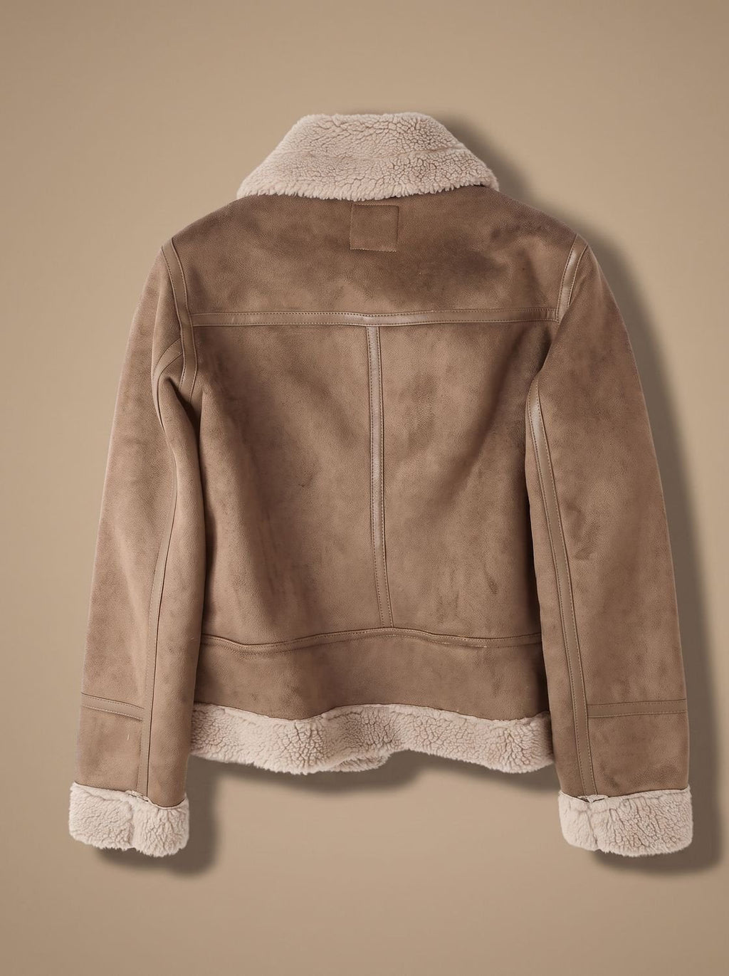 Harper | Women's Faux Shearling Aviator Jacket Belted Asymmetric Zip