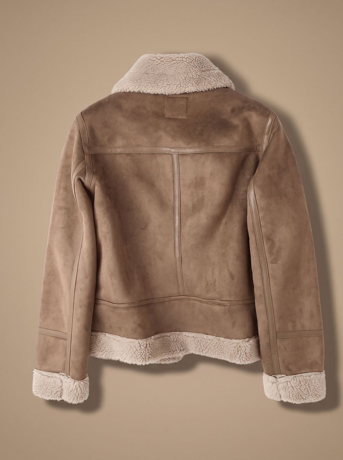 Harper | Women's Faux Shearling Aviator Jacket Belted Asymmetric Zip