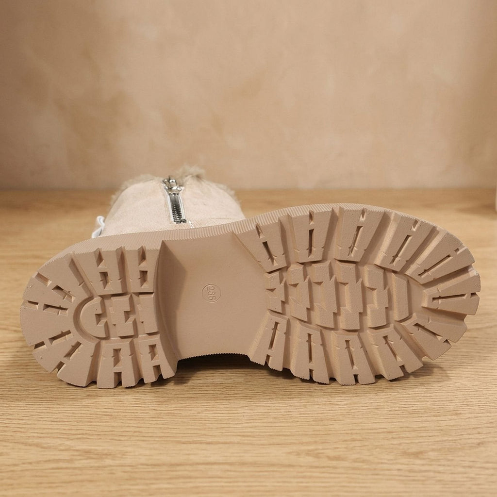 Harper | Women's Faux-Suede Slip-On Fleece-Lined Ankle Boots Platform