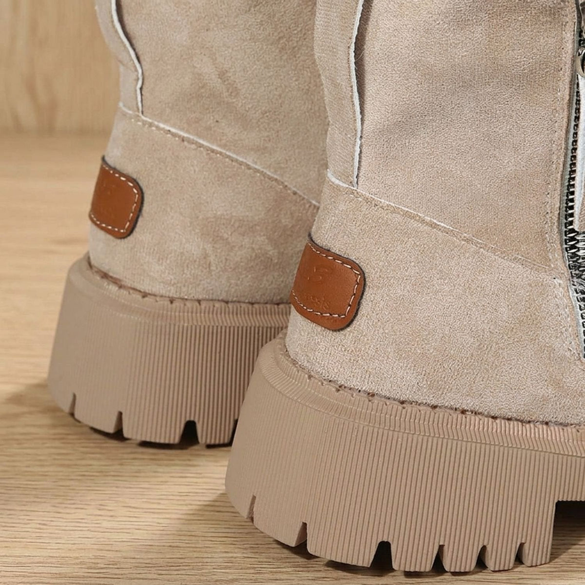 Harper | Women's Faux-Suede Slip-On Fleece-Lined Ankle Boots Platform