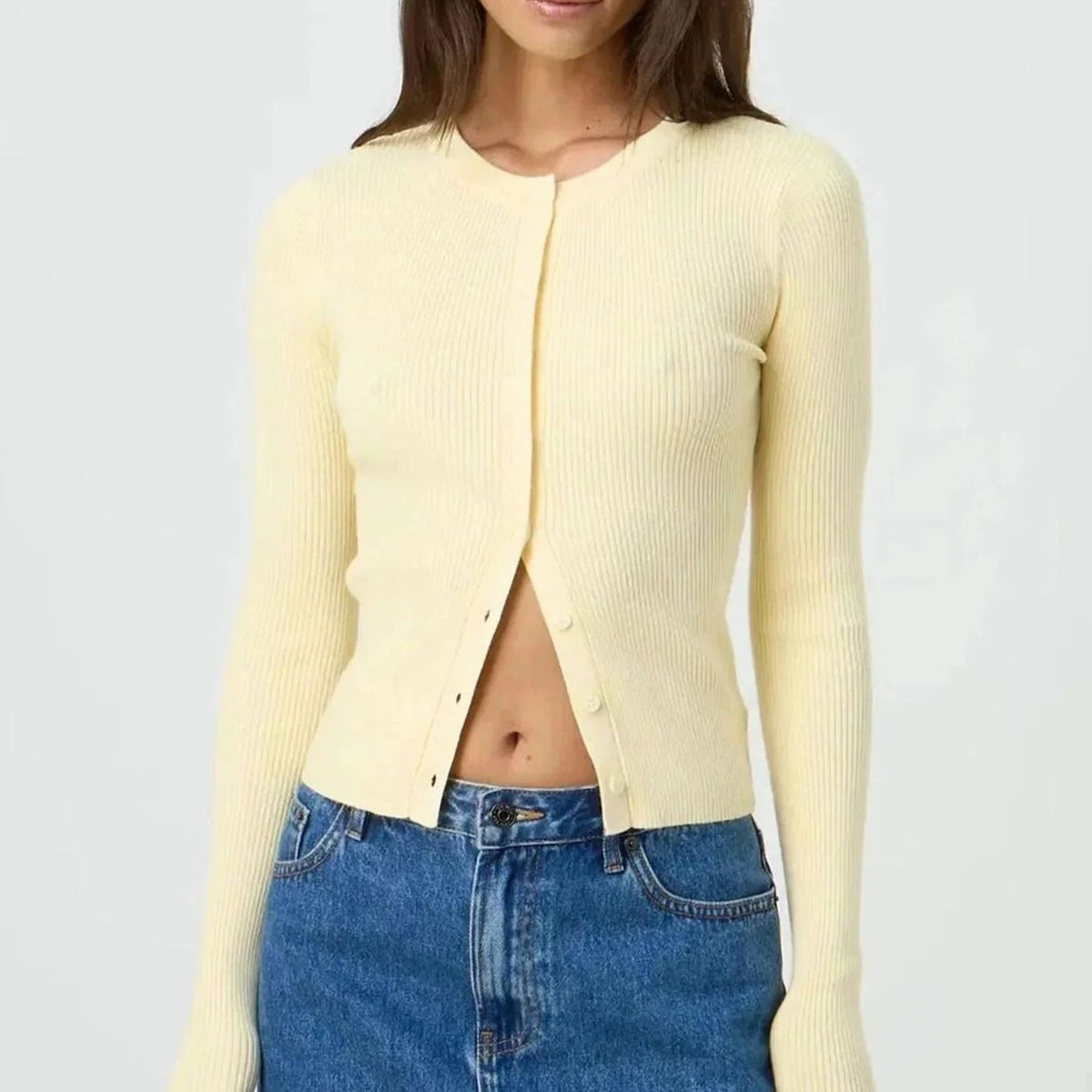 Victoria | Women's Fitted Ribbed Cropped Cardigan