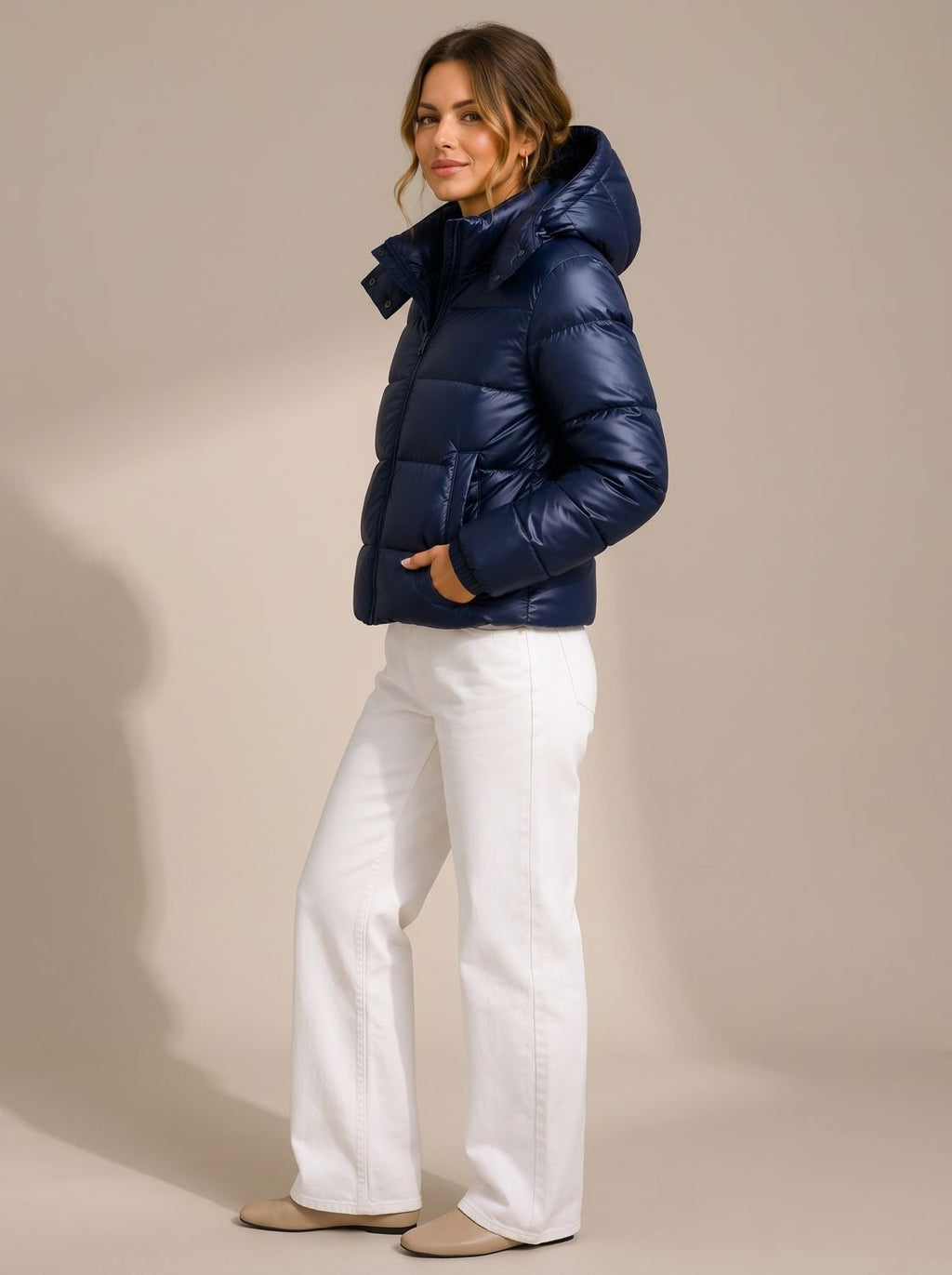 Camila | Women's Hooded Glossy Quilted Puffer Jacket