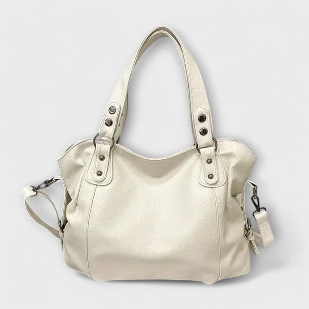 Women's large capacity vegan leather shoulder bag