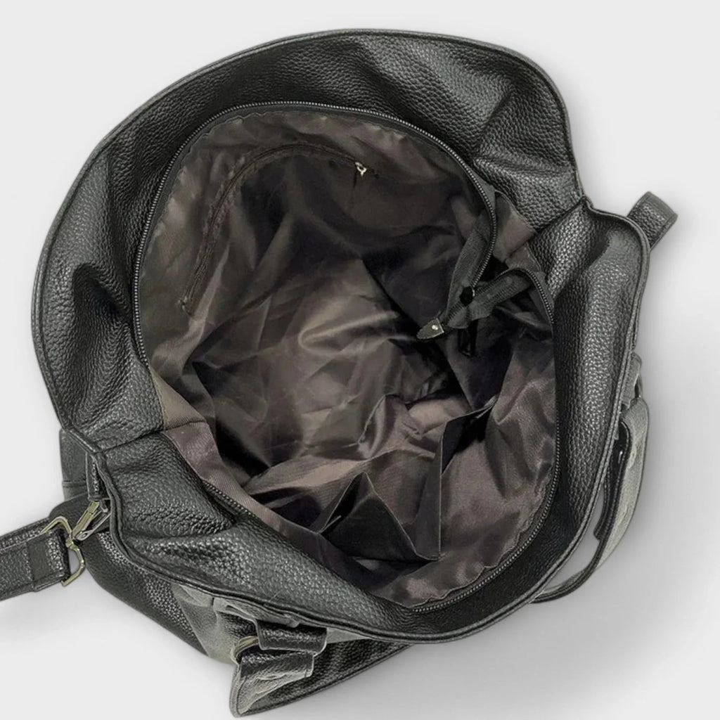 Women's large capacity vegan leather shoulder bag