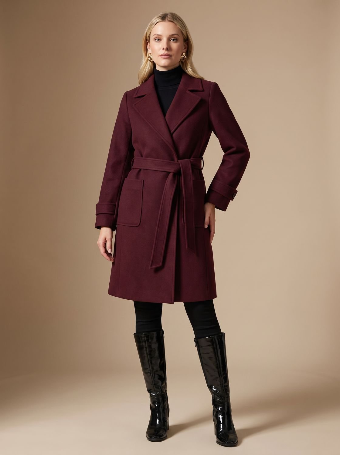 Isabella | Women's Long Belted Wrap Winter Coat