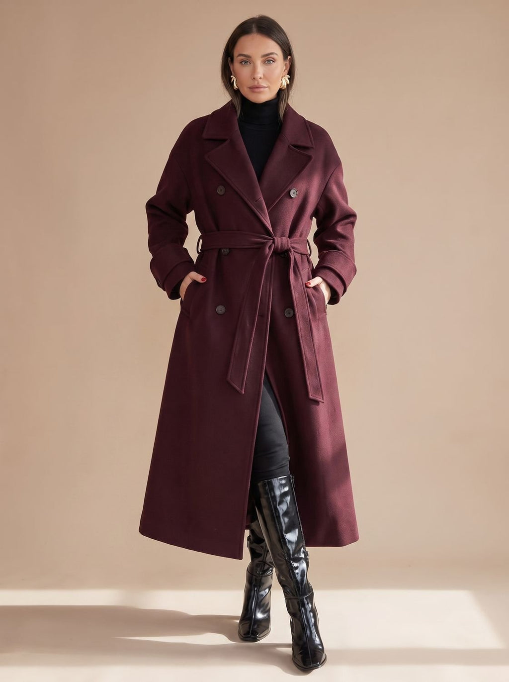 Isabella | Women's Long Belted Wrap Winter Coat
