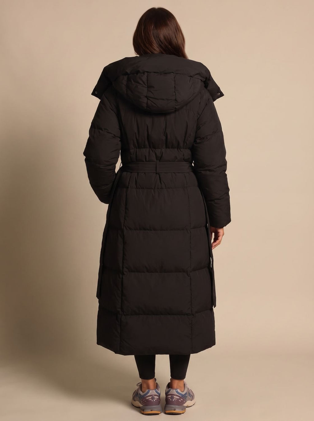 Grace | Women's Long Hooded Puffer Coat Belted Longline Winter Jacket
