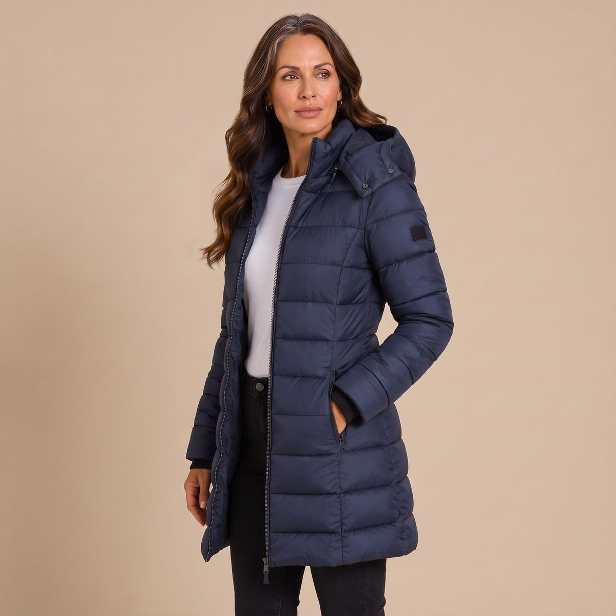 Amelia | Women's Long Hooded Quilted Puffer Jacket Insulated Winter Coat
