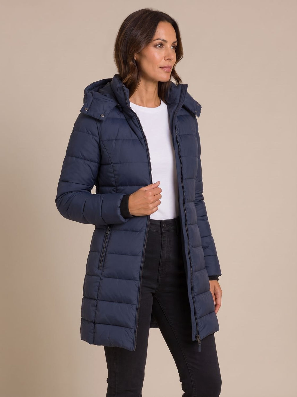 Madison | Women's Long Hooded Quilted Puffer Jacket with Full-Zip