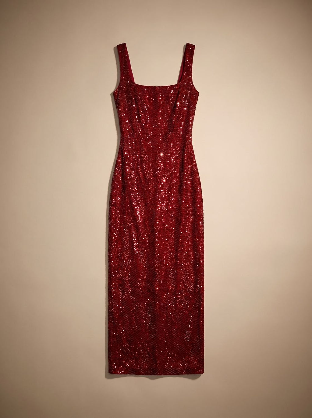 Eleanor | Women's Open-Back Sequin Maxi Dress Square Neck