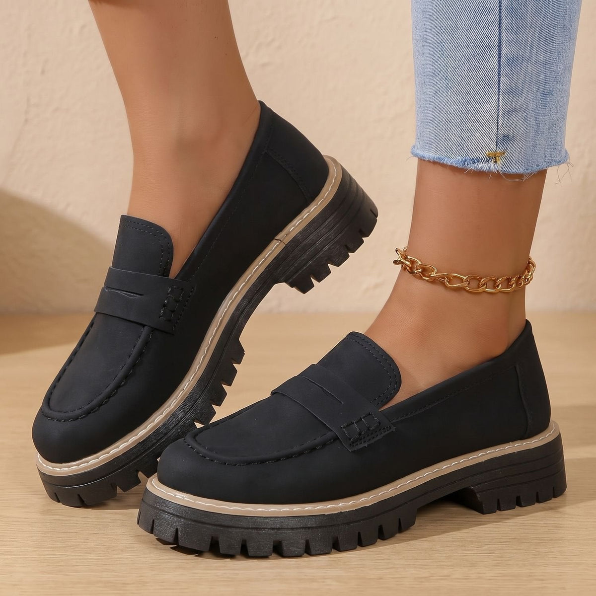 Madison | Women's Orthopedic Cushioned Platform Penny Loafers