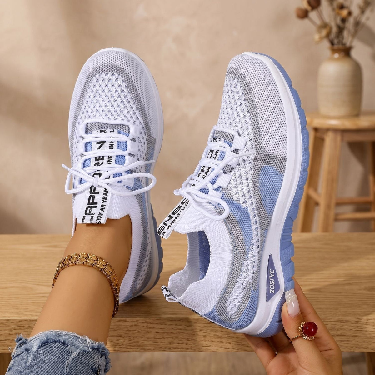 Mia | Women's Orthopedic Knit Lace-Up Sneakers Cushioned Support