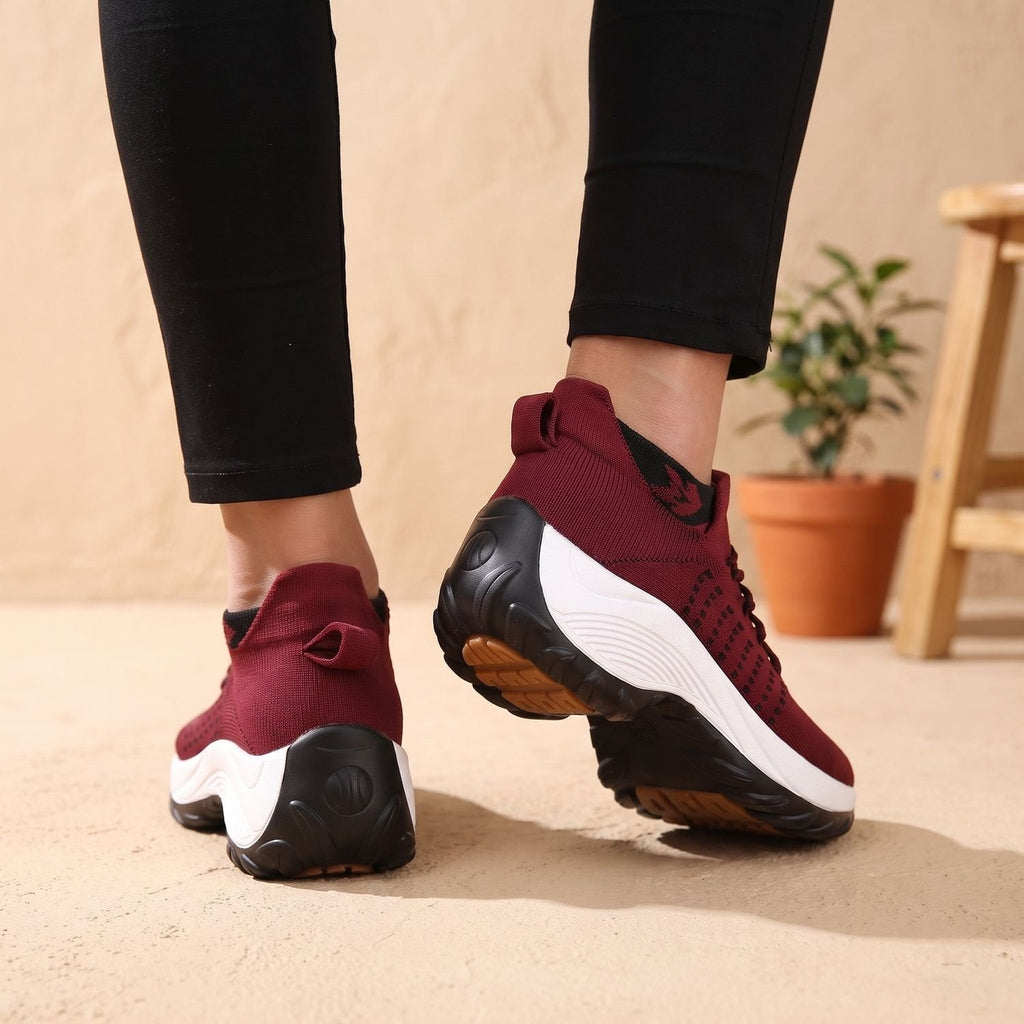 Mia | Women's Orthopedic Knit Platform Lace-Up Sneakers