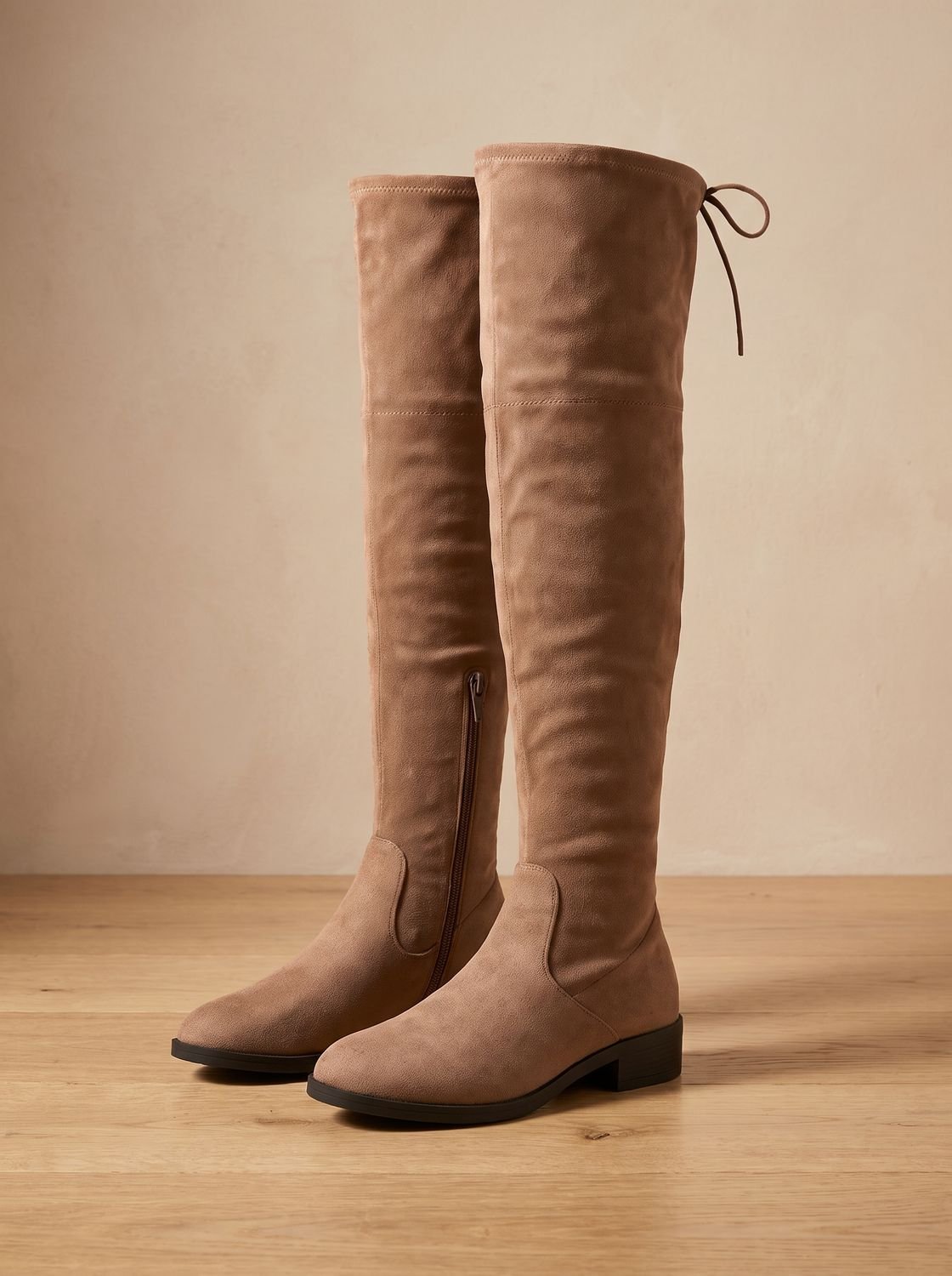 Harper | Women's Over-the-Knee Flat Suede Boots Side Zip