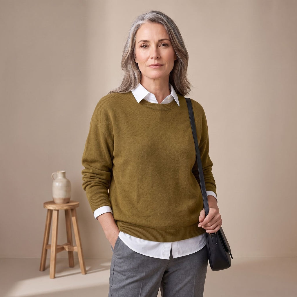 Scarlett | Women's Oversized Crew-Neck Knit Pullover Sweater