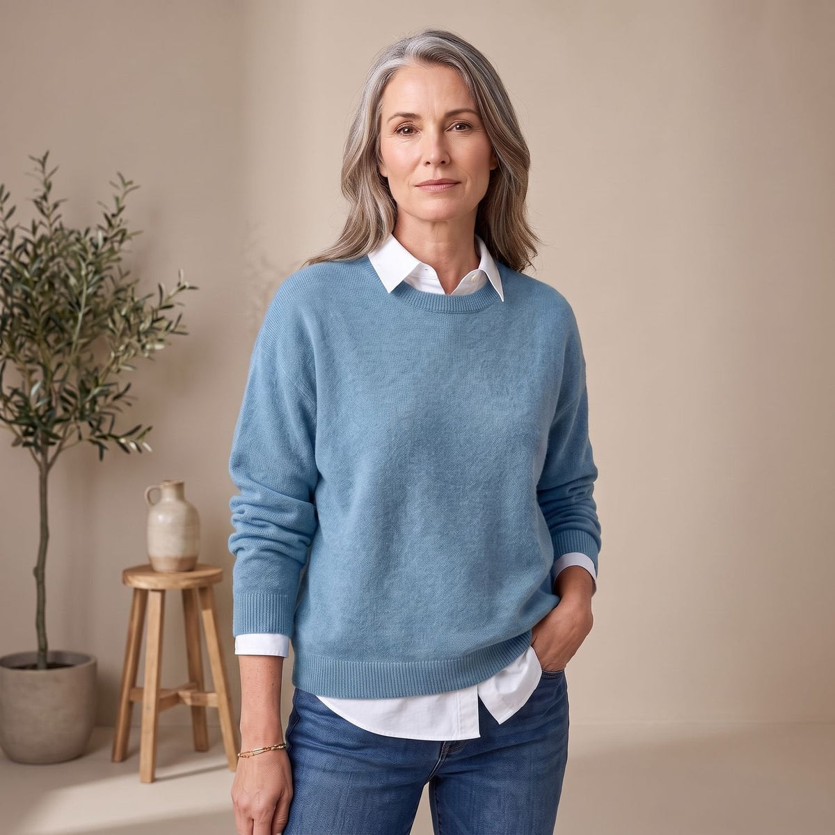Scarlett | Women's Oversized Crew-Neck Knit Pullover Sweater