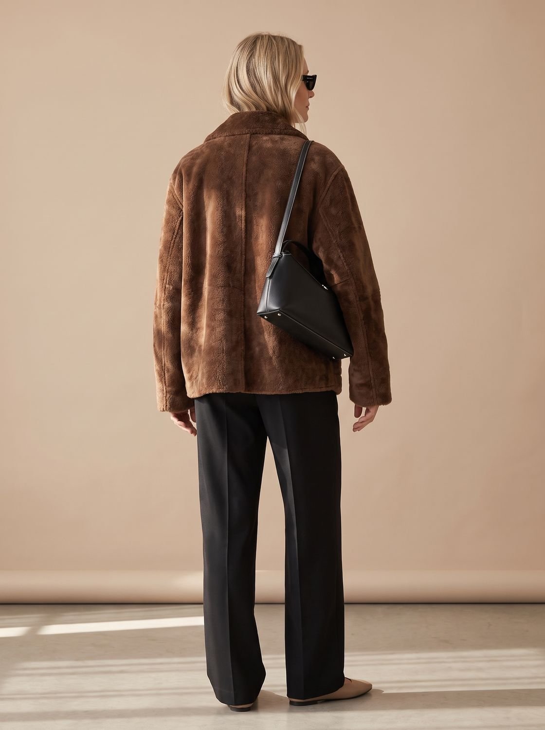 Emma | Women's Oversized Teddy Button-Front Patch Pocket Jacket