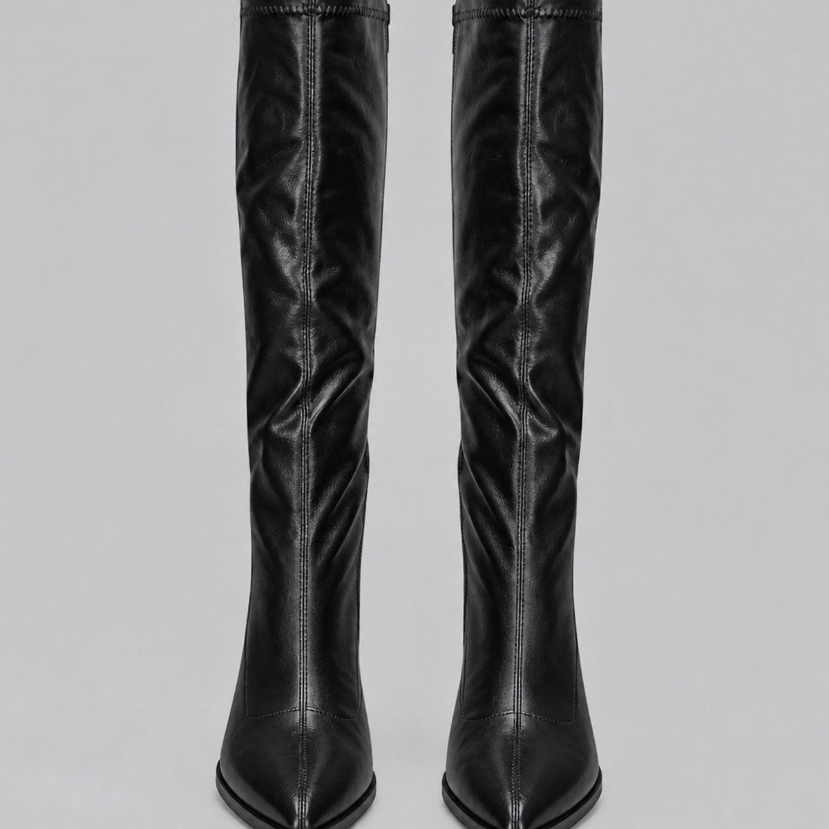 Harper | Women's Pointed-Toe Knee High Boots Chunky Block Heel