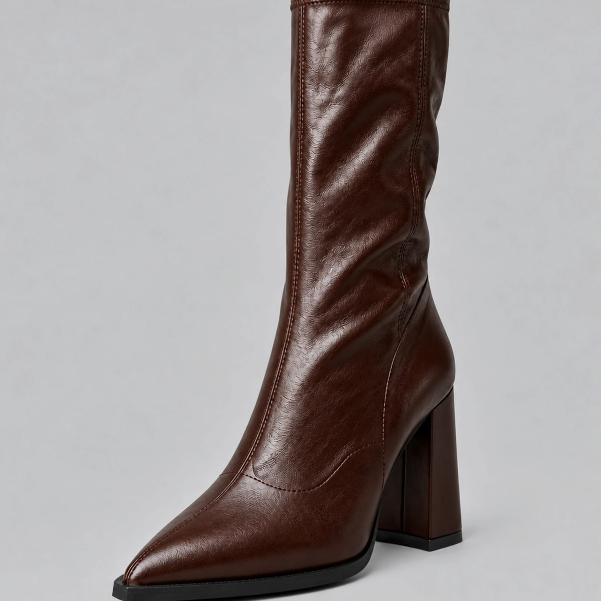Harper | Women's Pointed-Toe Knee High Boots Chunky Block Heel