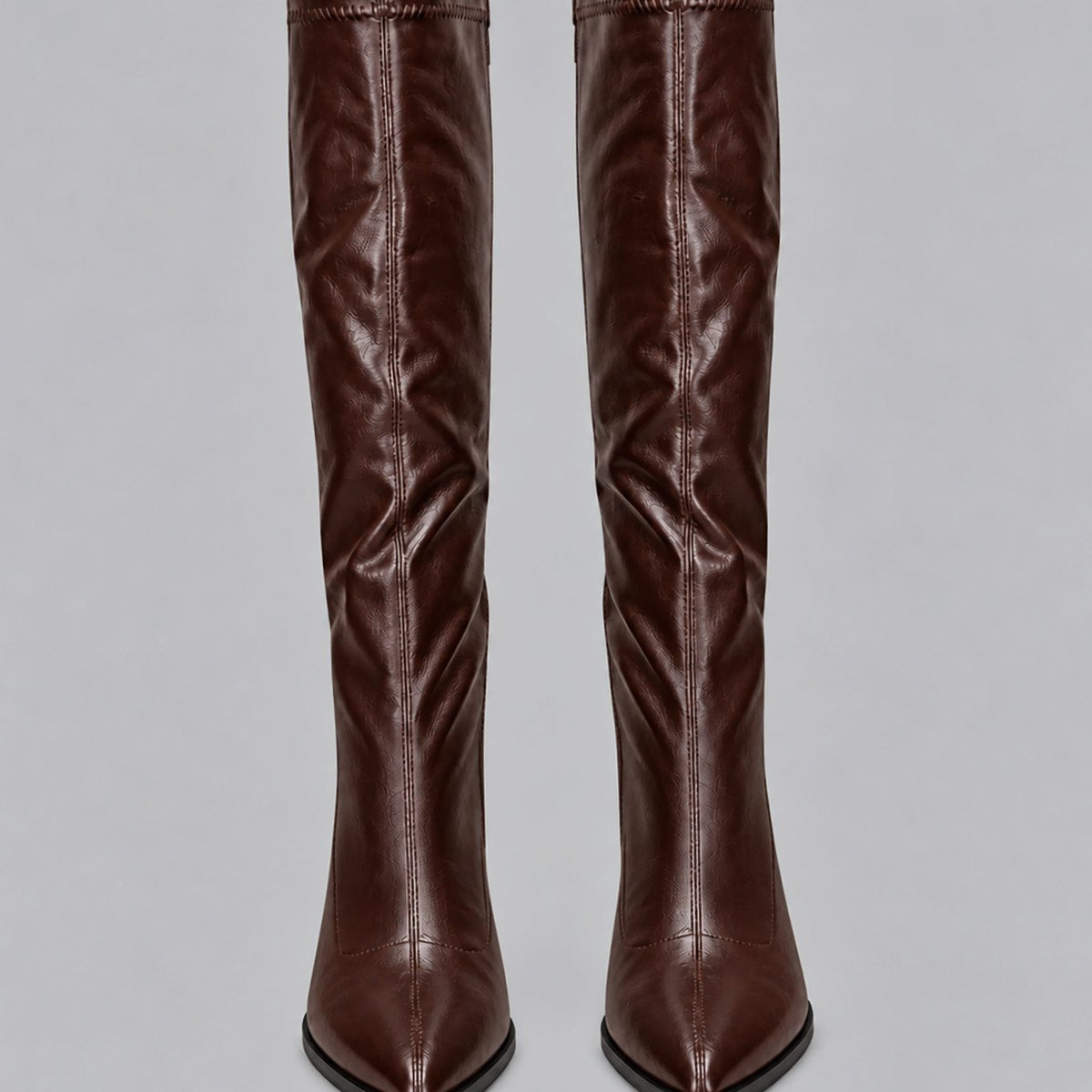 Harper | Women's Pointed-Toe Knee High Boots Chunky Block Heel