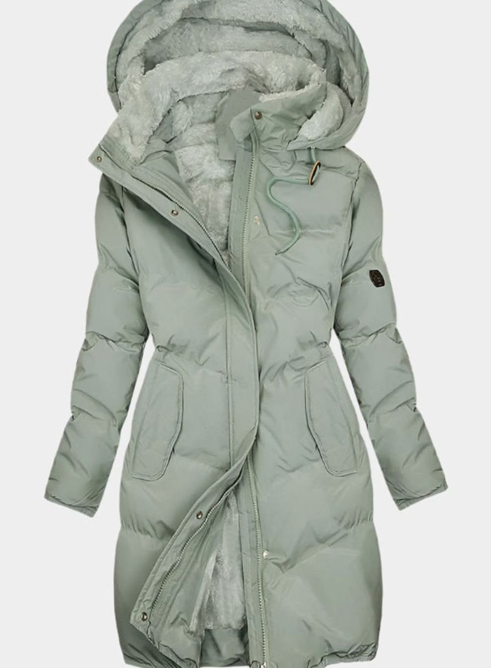 Women's Quilted Fleece-Lined Full-Zip Hooded Coat