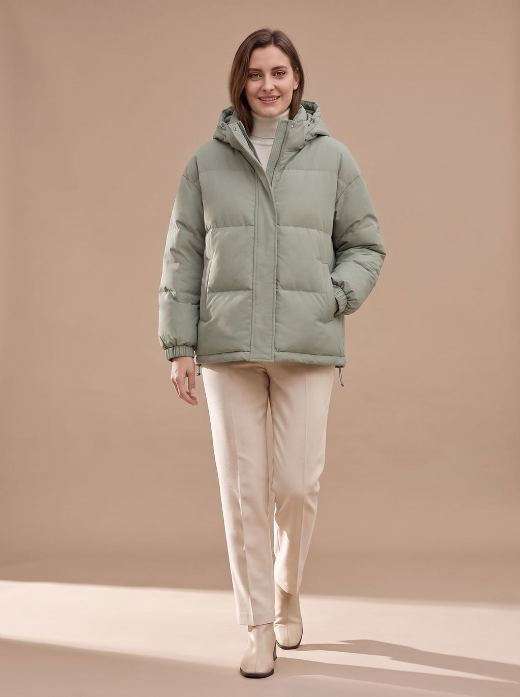 Aria | Women's Relaxed-Fit Hooded Puffer Jacket Drop-Shoulder Winter Coat