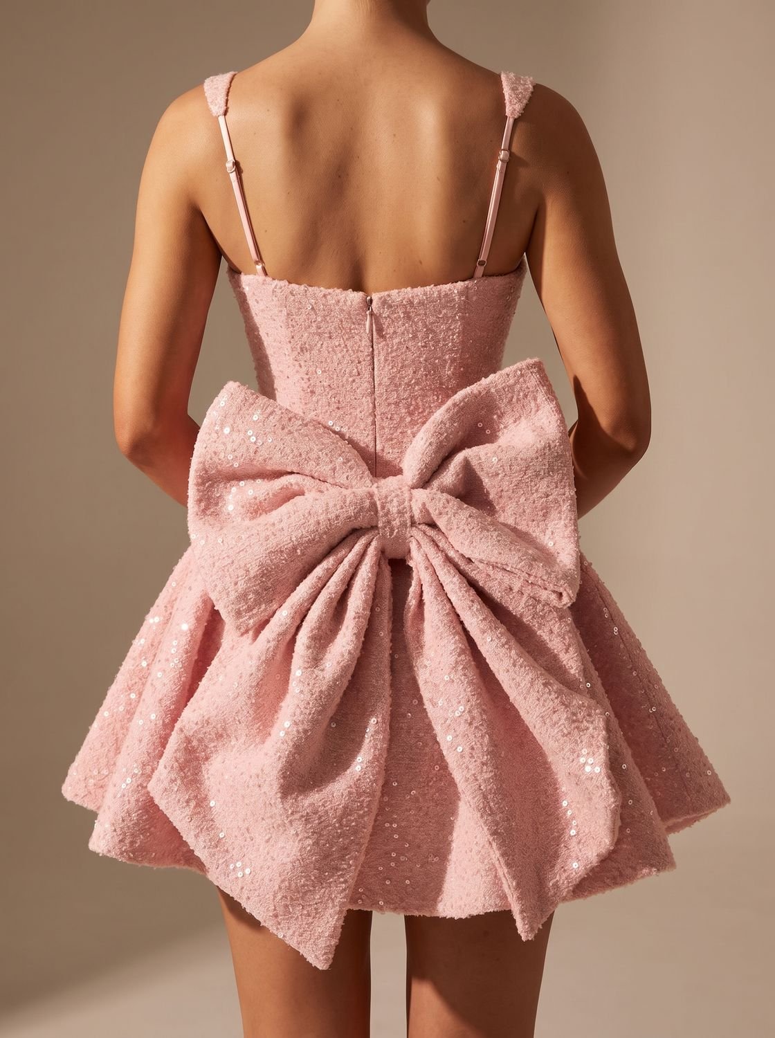 Victoria | Women's Sequin Fit-and-Flare Bow Christmas Party Dress