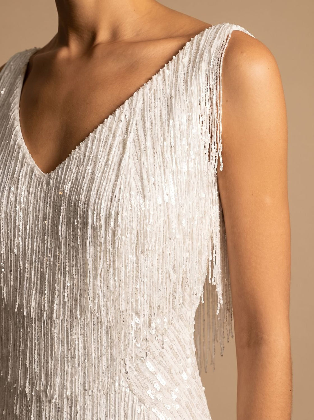 Layla | Women's Sequin Fringe V-Neck Christmas Party Mini Dress