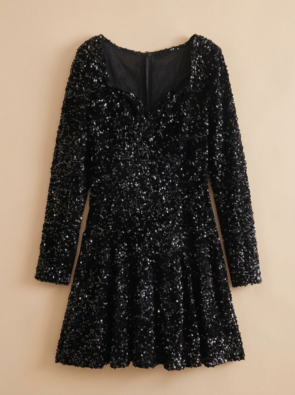 Harper | Women's Sequin Long-Sleeve Sweetheart Mini Christmas Party Dress